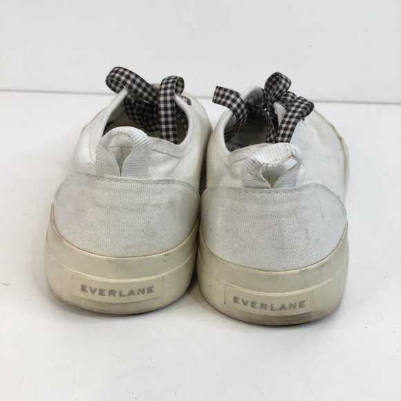Everlane Tread White Canvas Lace Up Sneakers Size 7.5 - Picture 5 of 11